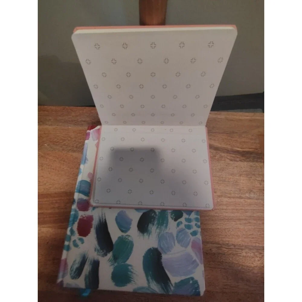 Belle Style Set of 2 Blank Journals Pink Cat Abstract and Multicolor Covers